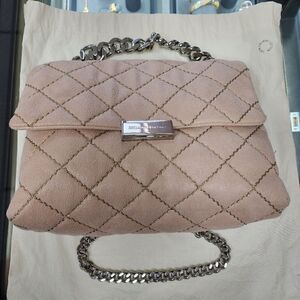 Authentic Stella McCartney Blush Pink Quilted Bex Flap Shoulder Bag Purse